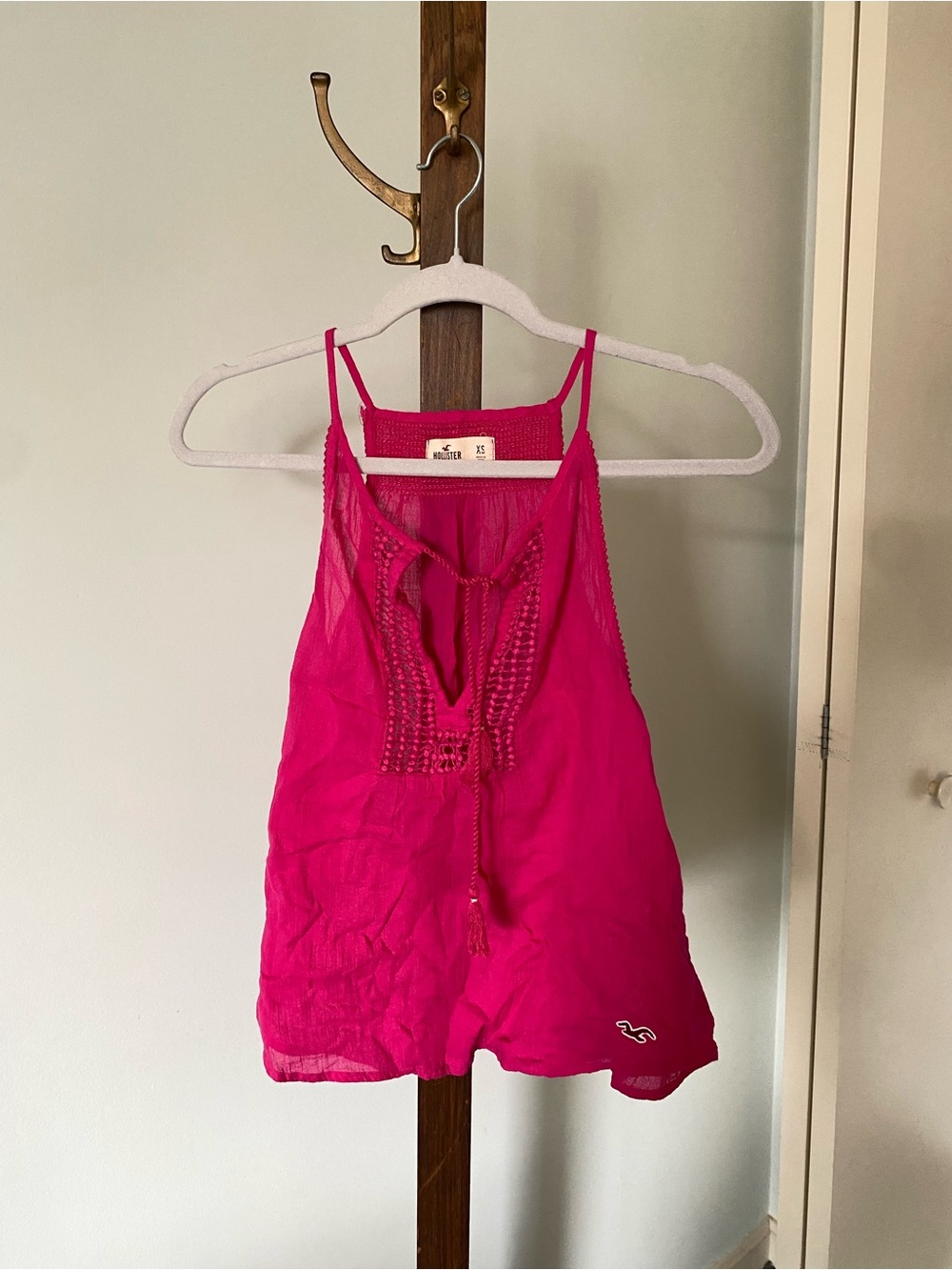 Hollister Vibrant Fuchsia Crochet-Detail Cami